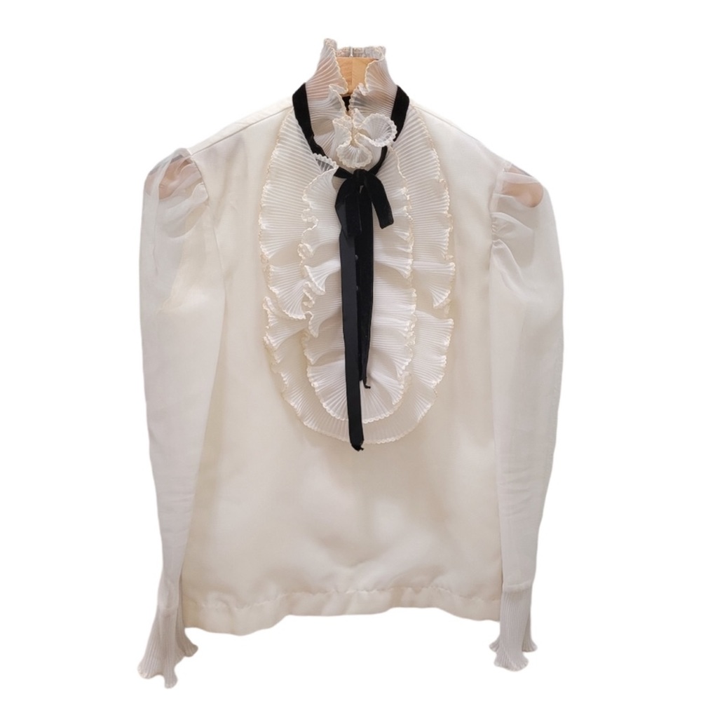 Romantic Vintage 70s Blouse Puff Sleeves Joy Stevens